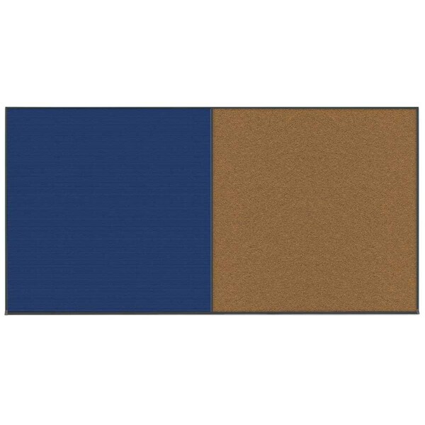 Enclosed Corkboard, 1 Door, 60"x36", 4" Fra, UV3410-BRONZE-CORK